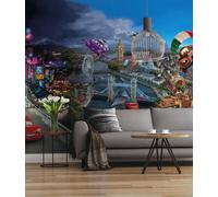 368X254CM Papier Peint Mural Disney Pour Chambre D'Enfant Géant Cars World