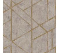 369283 - Papier Peint Géométrique Texturé Gris Or Métropolitain