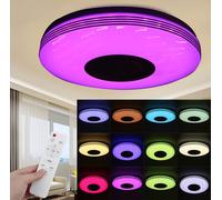 36CM Bluetooth WiFi LED Plafonnier RGB Musique Haut-parleur Lampe à intensité variable APP Télécommande