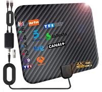 36DBI Antenne TV Intérieur Puissante,200 km d'autonomie Antenne TNT Intérieure avec Signal Amplificateur Booster pour TNC/VHF/UHF/M/FME,Soutenir TV HD(Q44)
