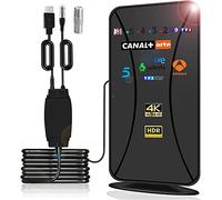 36DBI Antenne TV Intérieure Extérieure, 480km Antenne TNT avec 10m Câble | Intelligente Amplificateur de Signal, Soutien 1080P 4K DTMB VHF UHF FM