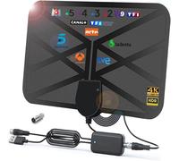 36Dbi Antenne Tv Interne,200 Km Numérique Antenne Dvb-T Dvb-T2 Avec Amplificateur Signal Et Câble Pour Vhf Uhf 1080P 4K Fm