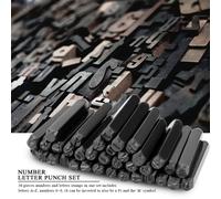 36pcs 6mm Carbon Steel Number/Capital Letter Stamp Punch Set for Metal Wood Leather Plastic