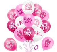 36Pcs Ballons Octobre Rose 2025 Pour Sensibilisation Cancer Du Sein D'Octobre Rose Décoration Activité, Lutte Contre, Espoir, Prévention