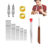 36PCS Big Eye Steel Sewing Needles Five-colored thread Kit, Stainless Steel Needles for Hand Sewing, Portable DIY Hand Made Craft Set for Handcraft Lovers (31pcs)