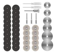 36PCS Mini Diamond Cutting Discs,Cutting Discs for Dremel,HSS Resin Circular Saw Blade with 5 SC Mandrels and 2 Screwdrivers for Cutting Wood,Metal,Plastic,Stone