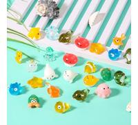 36pcs Mini Figurines d'Océan, 18 Styles Figurines d'animaux de l'Océan en Résine Dauphins Drôles Étoile de Mer Poulpe pour Jardin Décoration de Maison de Poupée Accessoires de Bricolage