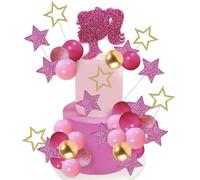 36PCS Rose gâteau décoration fille, Rose fille princesse gâteau d'anniversaire Balancier,princesse anniversaire décoration, joyeux gâteau top anniversaire cuisine décoration