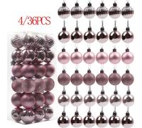 36pcs/set 4CM Christmas Baubles Christmas Tree Decoration Shatterproof Christmas Plastic Balls Ornaments for Anniversaries and Parties Decor