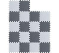 36pcs Tapis d'éveil Puzzle Tapis de jeu pour bébés et jeunes enfants 30x30cm blanc+gris foncé