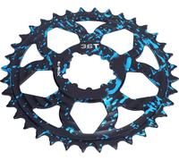 36T -Juges de chaîne de vélo en alliage d'aluminium 7075 Roue dentée positive négative légère pour GXP Road Bikes Blue Black Camo