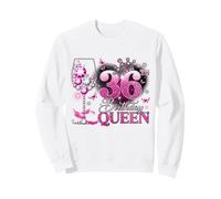 36th Birthday Queen Pink Wine 36 Years Old Women Girls Sweatshirt
