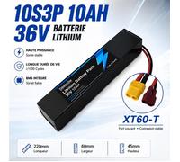 36V 10Ah Lithium Battery Pack 10S3P Rechargeable Li-ion Battery with Built-in BMS for E-Bike, Scooter & DIY Projects