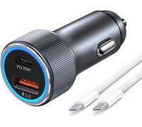 36w Fast Car Charger Usb C Secure + 60w C-C Cable, 12v Cigarette Lighter Socket For Iphone 16/15/14/13 Pro Max, Galaxy S25/S24 Ipad Airpods Tablet
