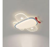 36W Nordique Bleu Dessin Animé Avion Chambre Encastré Plafonnier Luminaire Moderne Dessin Animé Astronaute Enfants Près Du Plafonnier Milieu Du Siècle Garçon Fille Chambre Lustre Pour Maternelle