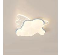 36W Nordique Bleu Dessin Animé Avion Chambre Encastré Plafonnier Luminaire Moderne Dessin Animé Astronaute Enfants Près Du Plafonnier Milieu Du Siècle Garçon Fille Chambre Lustre Pour Maternelle