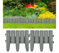 Bordures de pelouse 36 pcs Gris 10 m PP