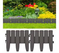 36x Bordures de Pelouse Anthracite 10 m PP Gazon Parterre Extérieur vidaXL