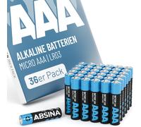 36x Piles AAA Pack Grande 1,5V Alcaline-Pile AAA Longue durée pour télécommande,Jouets,réveils et Plus Encore-Batterie AAA,Triple a Batterie,Petite Pile,Piles LR03,AAA Piles
