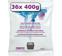 36x recharge de déshumidificateur - 400 grammes - parfum lavande - granulés en sachet non tissé - recharge d'absorbeur d'humidité