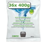36x recharge déshumidificateur - 400 grammes - lemonduft - granulés en sachet non tissé - recharge d'absorbeur d'humidité