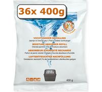 36x recharge déshumidificateur - 400 grammes - parfum jasmin - granulés en sachet non tissé - recharge absorbeur d'humidité