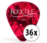 36x Set Plectres Médiators Guitare Electronique Acoustique Thin Design Rouge