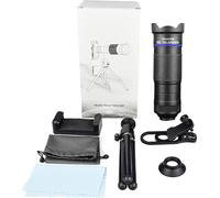 36x Téléphone Téléphoto -Kit d'objectifs avec mini trépied -Clip -support -Sac de nettoyage pour la randonnée Camping Wildlife Observation Lune Concert de sport Observation