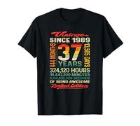 37 Ans 444 Mois d'être génial né 1989 37e Anniversaire T-Shirt