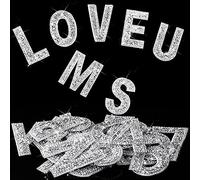 37 Autocollants de Lettre en Strass Bling Stickers Auto-Adhésifs en Cristal de Symbole Numéro Alphabet Autocollants de Lettre en Strass pour Art Artisanat Vêtements DIY