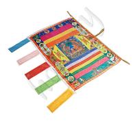 37" Bouddhisme Médecine Satin Lucky Tibétain Vent Cheval Drapeau Bouddhiste Bid Drapeau