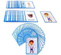 37 Cartes Anglais Éclair sur Les Parties du Corps, Matériel Montessori pour l'enseignement de l'Anglais (ESL), Homeschool et Thérapie Autisme,Cartes Apprentissage Premier Vocabulaire
