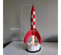 37 cm 3D prêtre cadeau belgique France bande dessinée Objectif Lune lune Aventures Herge espace fusée lancement lumière LED Type C modèle Figure 37cm with led light