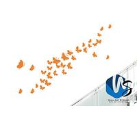 37 différents Taille Papillon Art Mural Stickers Autocollants muraux en Vinyle Salle pour Le bébé Chambre d'enfant - Set D - Orange