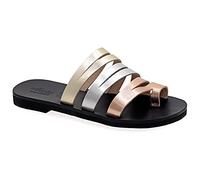 37 Multicolore 1 Emmanuela Sandales dans un style grec ancien, sandales à lanières en cuir à la main en cuir, chaussures d'été de haute qualité, curseur Boho Chic
