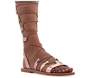37 Or rose Emmanuela Sandales en cuir dans un style grec ancien, des sandales de gladiateur plat à la main avec des orteils ouverts, des chaussures d'été pour femmes