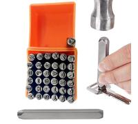 37 Pièces Lettres et Chiffres à Frapper, 3mm Poinçon Lettre Metal, A-Z et 0-9 Lettre a Frapper Metal, Chiffre à Frapper pour Estampage du Métal, du Plastique, du Bois, du Cuir