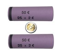 3709 Pochettes pour pièces de monnaie - Papier rouleau de monnaie préfabriqué et roulé pour 2 euros (paquet de 128) A