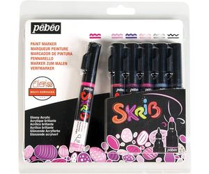 [371104] Pébéo Lot de 6 Marqueurs Dragees Acrylique Brillante Multi Surfaces ...
