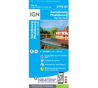 3715ot sarrebourg phalsbourg pays des etangs Top 25 3715 Ouest - Collectif - Ign Institut Geographique National - broché - Atlas / carte