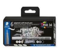 Staedtler Pigment Arts Soft Brush Pen Grey Colors Stylo-Feutre Gris 6
