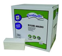 3750 Essuie-mains lisse pliés en W blanc 2x19g/m² - 2 plis - 22x34cm - H253L- Certifié France Medical Industrie
