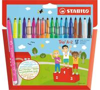 [378/1-18-01] STABILO Étui carton de 18 feutres de coloriage Trio A-Z dont 3 ...