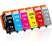 378XL 478XL Cartouches d'encre Compatibles avec Epson 378 478 XL Multipack pour Expression Photo HD XP-15000 XP15000 XP 15000 Imprimante, 6-Couleurs (Rouge, Gris, Noir, Cyan, Magenta, Jaune)