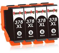378XL Black Ink Cartridges Compatible with Epson 378 XL Multipack for Epson Expression Photo XP-8700 XP-8600 XP-8500 HD XP-15000 XP8700 XP8600 XP15000 (4 Black)