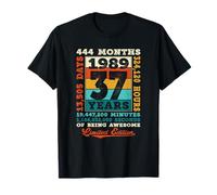37e Anniversaire 37 Ans 444 Mois d'être génial né 1989 T-Shirt