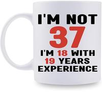 37e anniversaire pour les femmes - 1986 pour les femmes, tasse à café 37 ans pour maman, épouse, amie, sœur, elle, collègue, collègue - tasse 11 oz, j'ai 37 ans, j'ai 18 ans