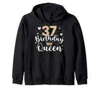 37e Anniversaire Reine 37 Ans Trente-Sept Ans Sweat à Capuche
