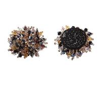 37MM 1.4" 3D Flower Bead Patch Crystal Rhinestone Buttons Embellishment Fashion Cloth Felt Applique For Bags Shoes Sew On Button(Color1,10PCS)