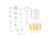 37pcs Kit de décoration de gâteaux de fondant professionnel avec 26 moules 8 outils de sculpture à rouleau d'écran de pâte à cuisson pour biscuits biscuits pâtisseries bricolage